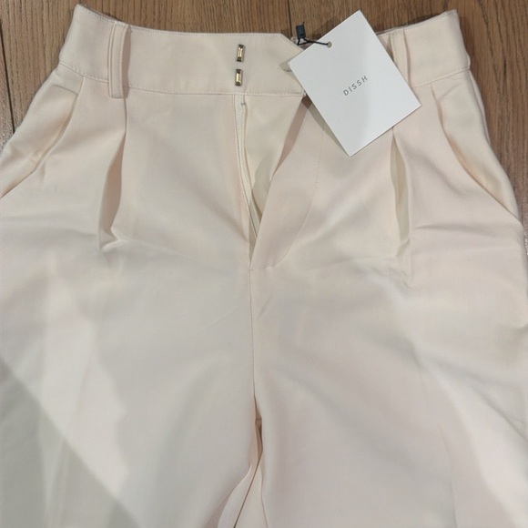 NEW DISSH Jackson Cream Tapered Leg Pleated Trouser Pants Casual Career 2 - Picture 6 of 8